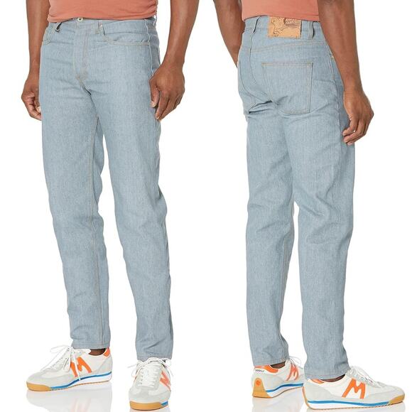 NAKED & FAMOUS Easy Guy Lightweight Recycled Selvedge Stone Blue Men's Size 28